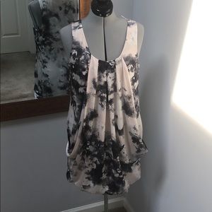 Printed Bubble Hem Waterfall Dress